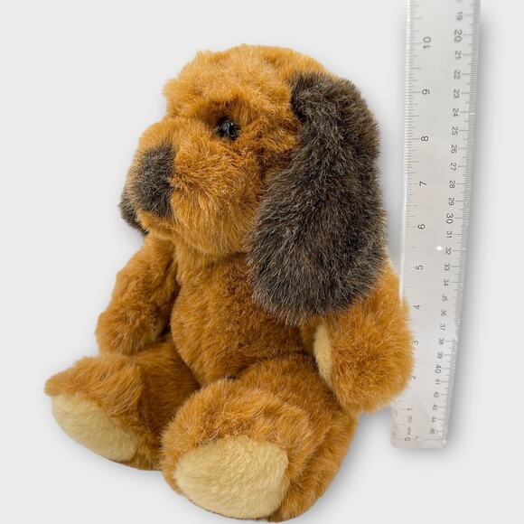 Vintage 1993 Just Friends Fluffy Brown Puppy Dog Plush Big Nose Eyebrows Mouth - Picture 2 of 8